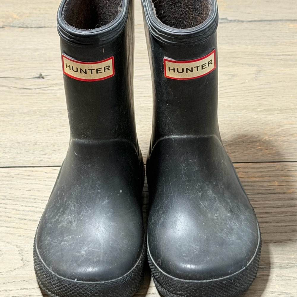 Hunter Kids Black Rain Boots toddler size US 7